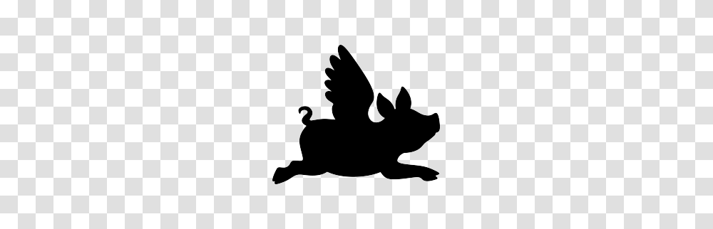 Flying Pig Silhouette Mosaics Flying Pig, Stencil, Dog, Pet, Canine Transparent Png