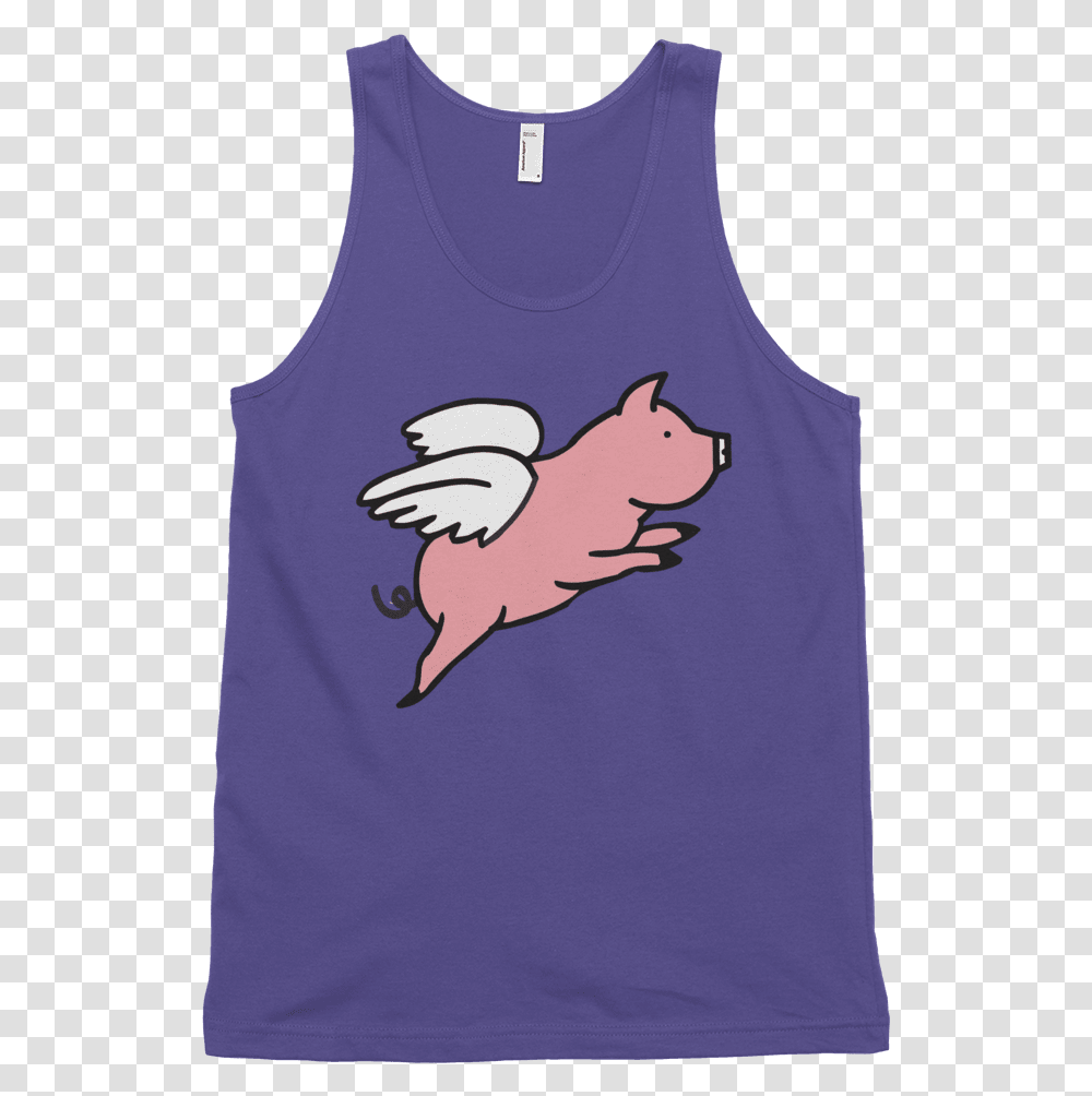 Flying Pig Tank Top Swish EmbassyClass Sleeveless Shirt, Apparel, Bird, Animal Transparent Png