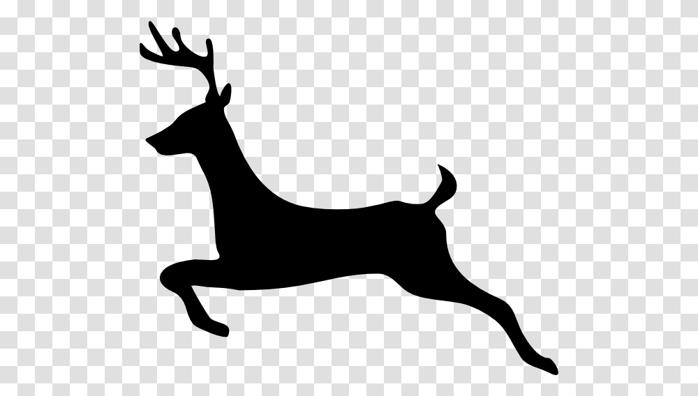 Flying Reindeer Silhouette Deer Outline Profile Clip Art, Mammal, Animal, Stencil, Wildlife Transparent Png