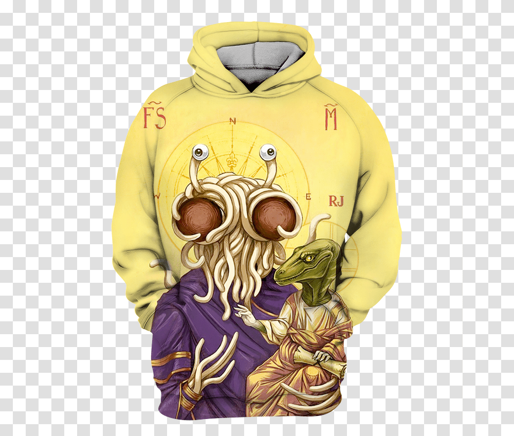 Flying Spaghetti Monster Raptor Jesus, Apparel, Hoodie, Sweatshirt Transparent Png