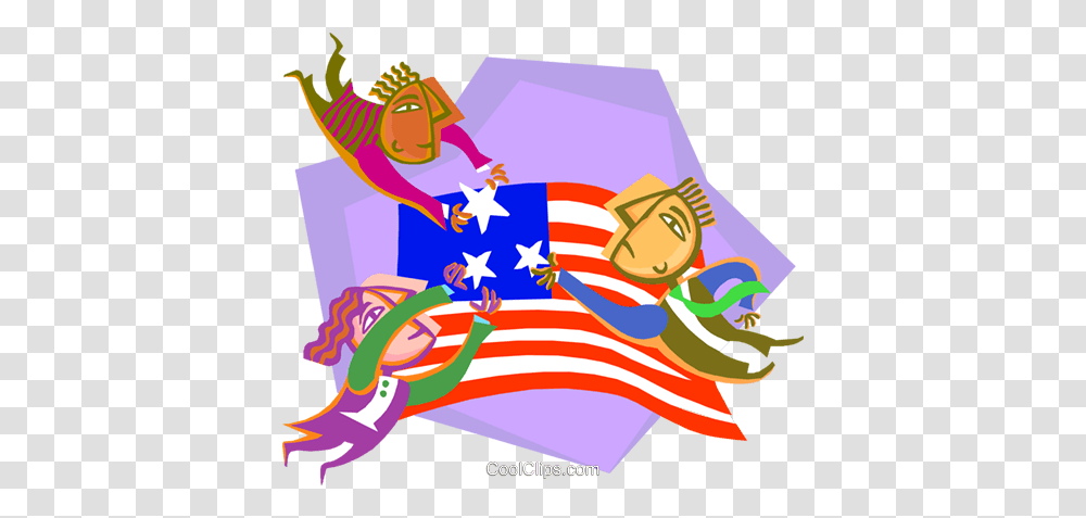 Flying The Stars And Stripes Royalty Free Vector Clip Art, Flag, Poster Transparent Png