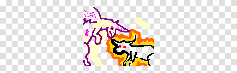 Flying Unicorn Attacking Flaming Bull, Poster, Advertisement Transparent Png