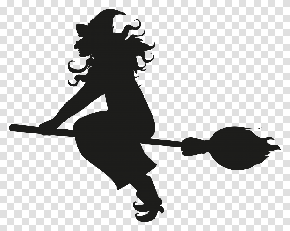 Flying Witch Silhouette Clip Art Gallery Yopriceville, Person, Human, Cupid, Stencil Transparent Png