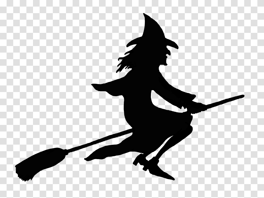 Flying Witch Silhouette, Outdoors, Nature, Ninja Transparent Png