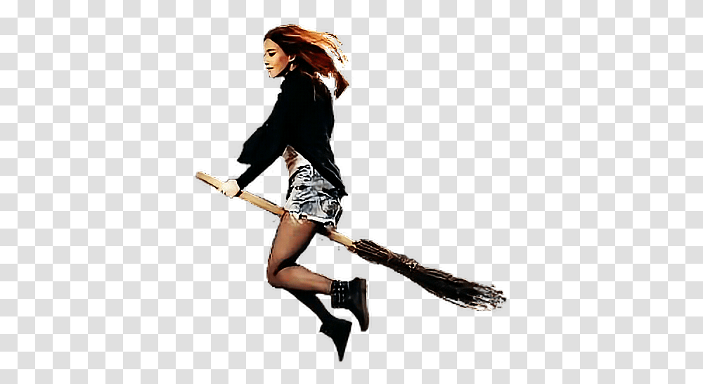 Flyingbroom Flying Girl Woman Broomstick Witch Picsart Flying Girl, Person, Leisure Activities, Female Transparent Png