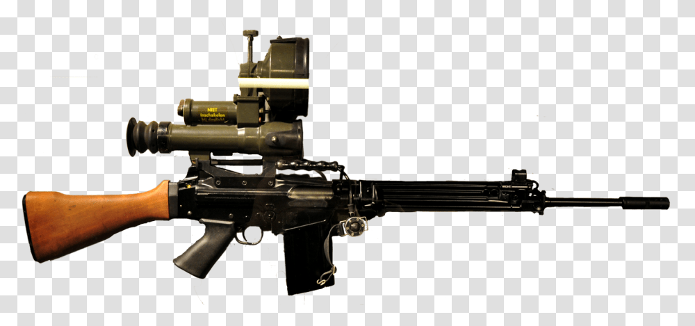 Fn Fal With Infrared Light And Scope Fn Al, Gun, Weapon, Weaponry, Machine Gun Transparent Png