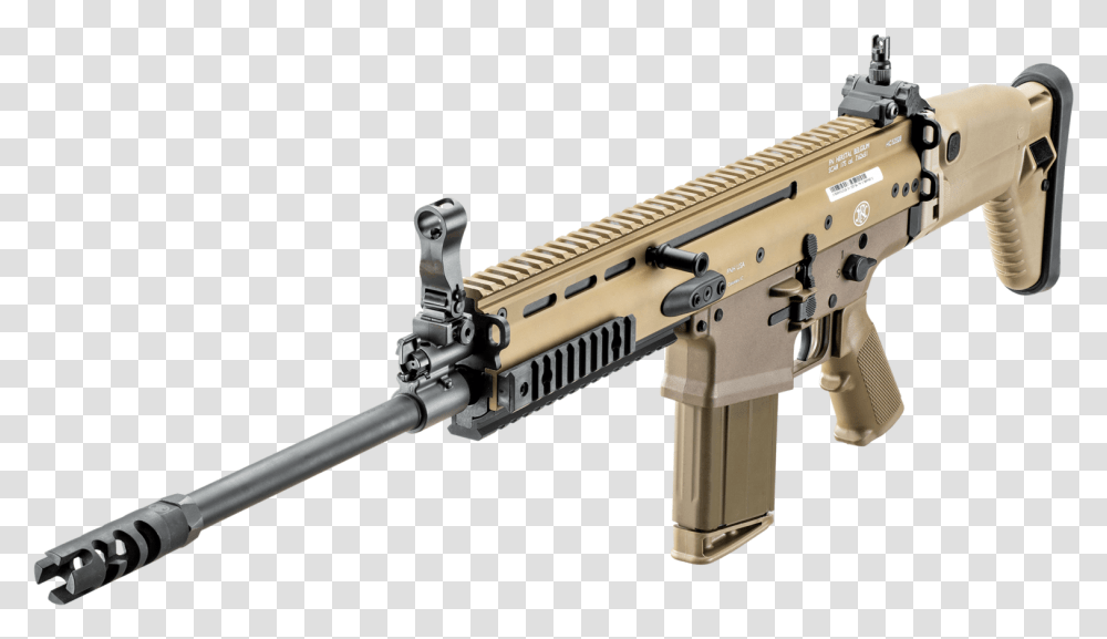 Fn Scar 17s Fn Scar Iron Sights, Gun, Weapon, Weaponry, Rifle Transparent Png