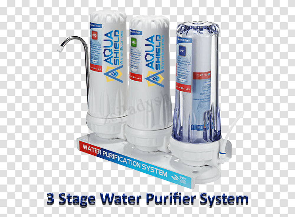 Fnd 3 Stage Water Filter Purifier System Cylinder, Mixer, Appliance, Bottle Transparent Png