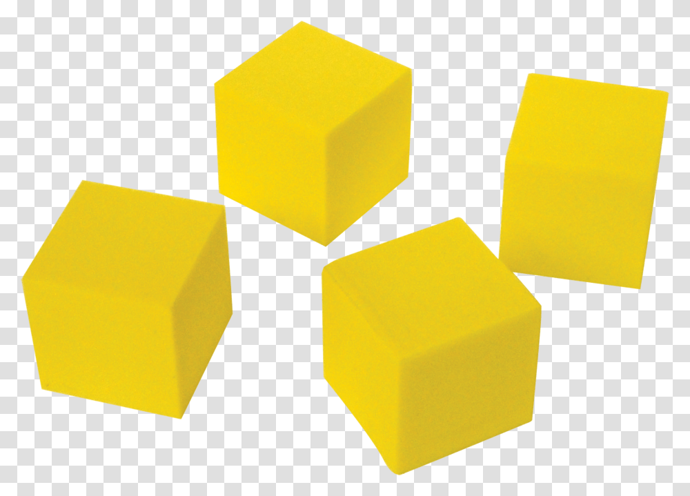 Foam Blank Dice Yellow Foam Cube Toy, Sponge, Box Transparent Png