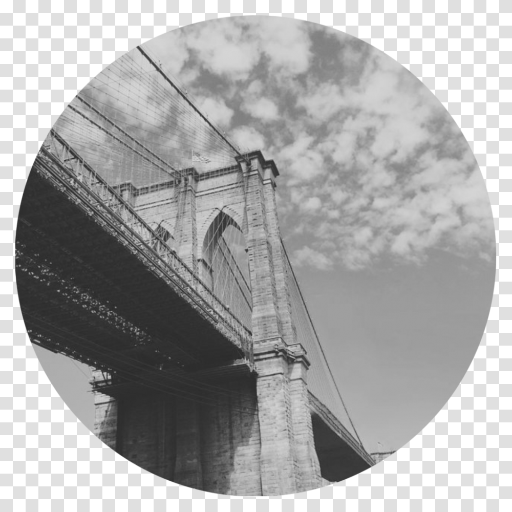 Fog And Apple New York Brooklyn Bridge, Building, Architecture, Suspension Bridge, Fisheye Transparent Png