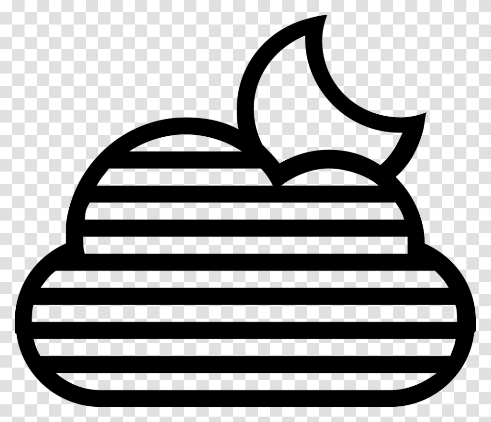 Fog Night Symbol Of Striped Cloud Hiding The Moon Death Star Clipart, Stencil, Food, White Transparent Png