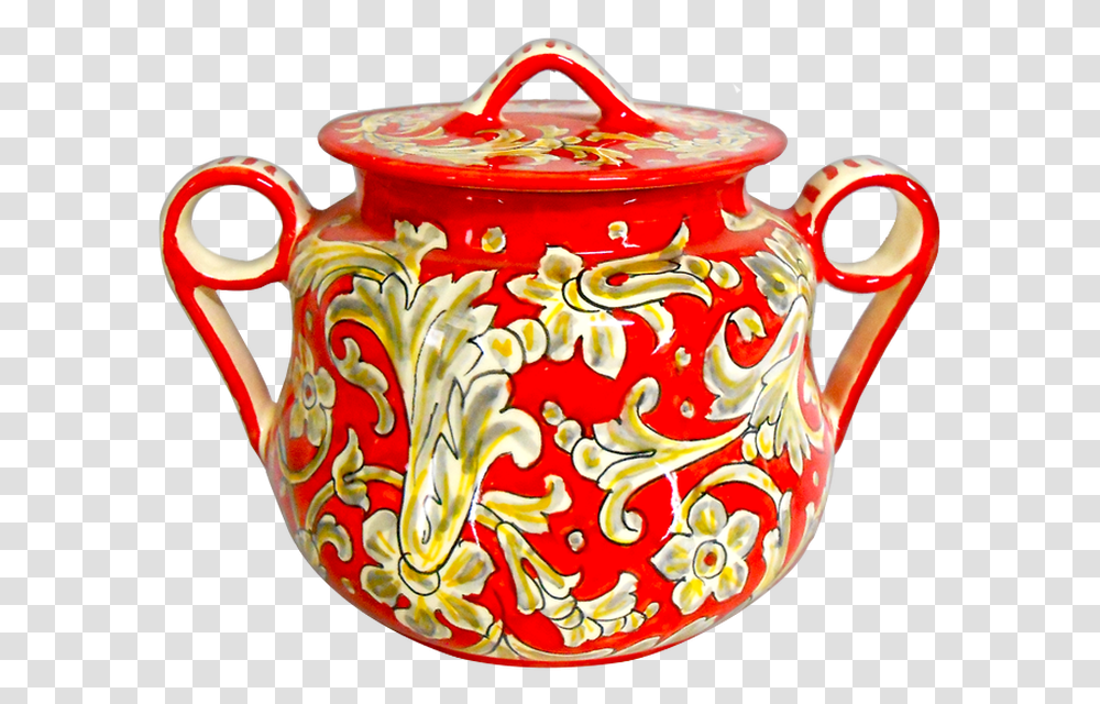Foglie Rosse Tony Cookie Jar Teapot, Pottery, Porcelain, Urn Transparent Png