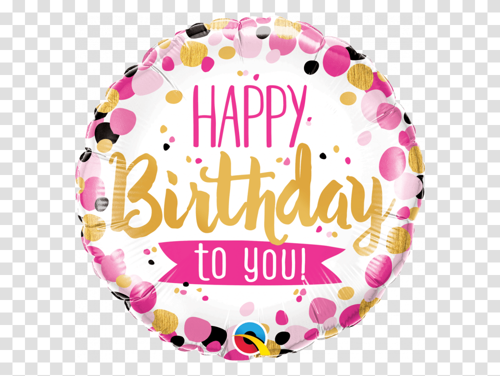Foil Balloon Happy Birthday, Birthday Cake, Dessert, Food Transparent Png