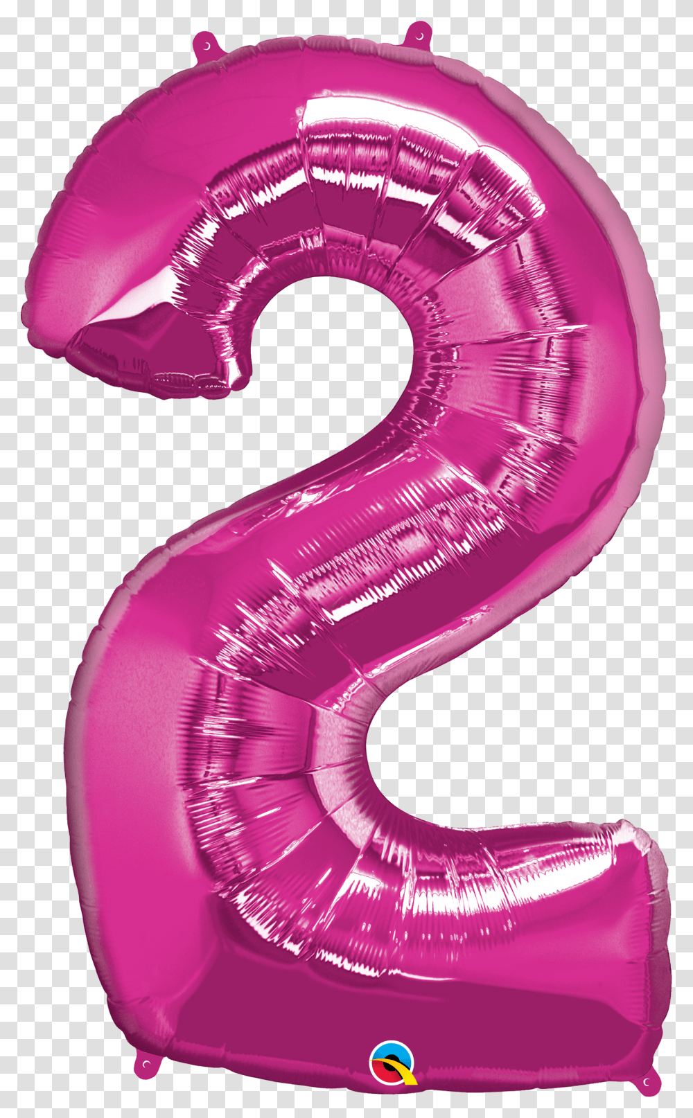 Foil Balloon Number 2 Magenta Amp Weight Qualatex Number Balloons Blue, Purple, Inflatable Transparent Png