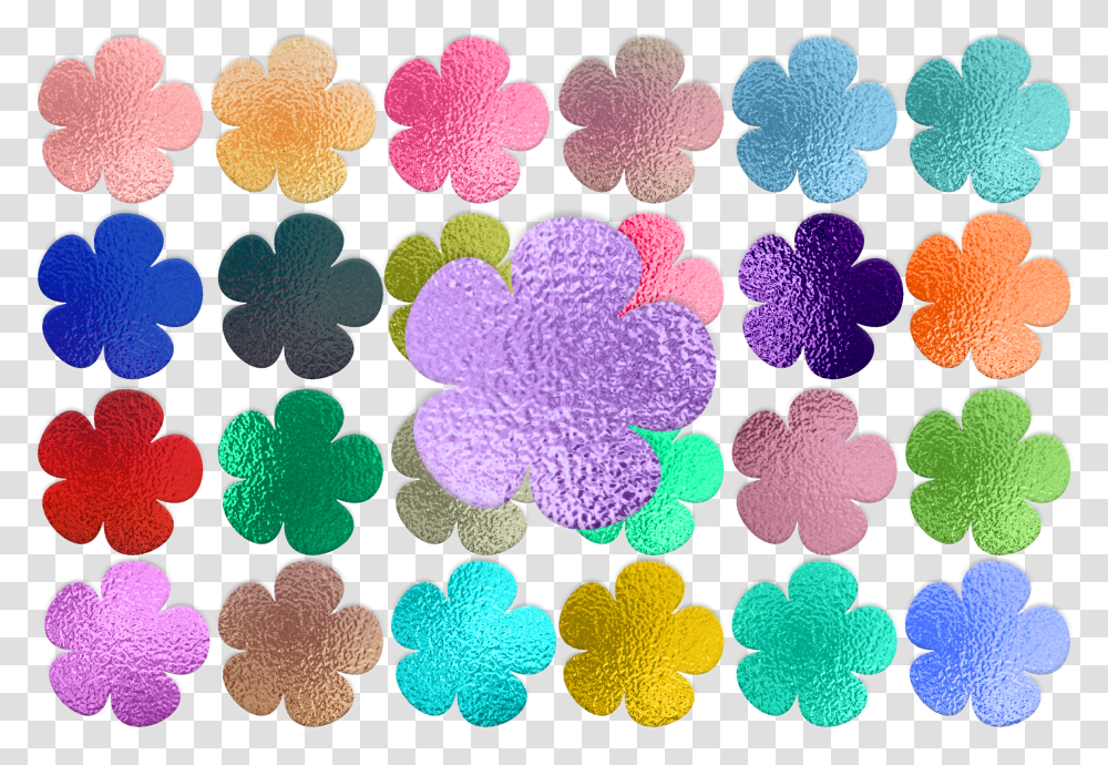 Foil Flower Clipart Stickers Decorative Transparent Png