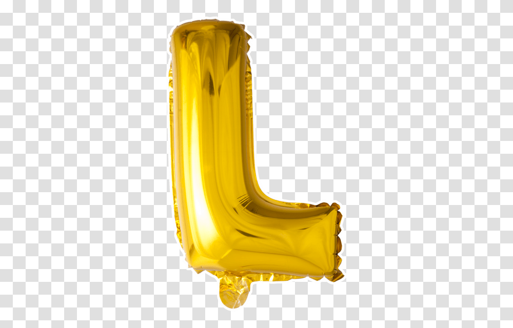 Foilballoon L 16'' Gold 16'' Letters Foil Balloons Gold Balloon L, Plant, Slide, Toy, Food Transparent Png