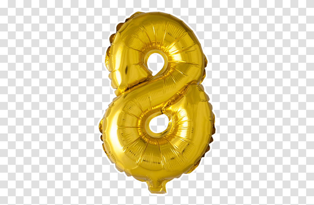 Foilballoon No 8 16'' Gold Balloon, Helmet, Clothing, Apparel, Crowd Transparent Png