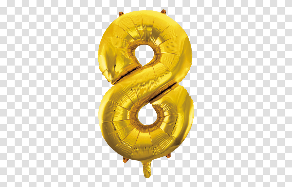 Foilballoon No 8 34 Gold Foil Balloons Balo Metalizado Nmero 8, Lamp, Mask, Carnival Transparent Png