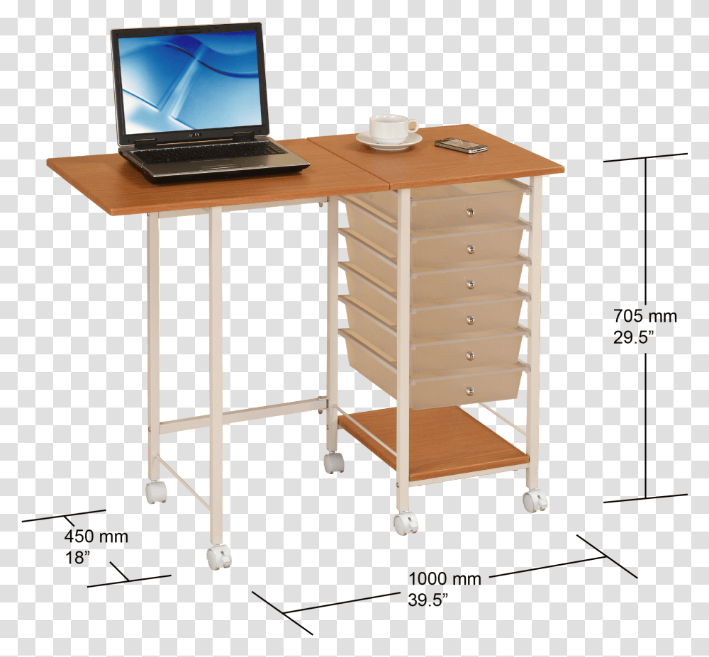 Foldable Student Desk W6 Drawers Table, Furniture, Computer, Electronics, Laptop Transparent Png