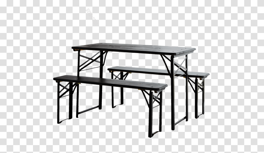 Foldable Table Bench Set Black, Furniture, Tabletop, Chair, Dining Table Transparent Png