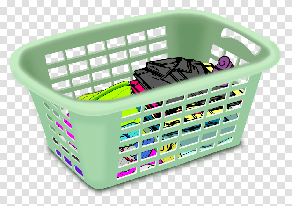 Folded Laundry Cliparts Clip Art Of Basket, Shopping Basket, Crib, Furniture, Box Transparent Png