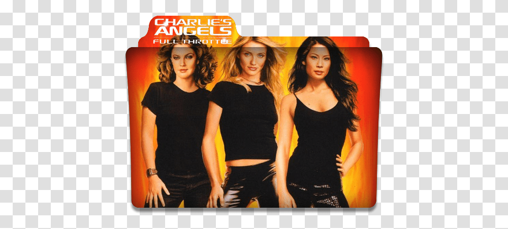 Folder Eyecons Charlie's Angels Full Throttle 2003 Charlies Angels, Person, Clothing, Advertisement, Poster Transparent Png