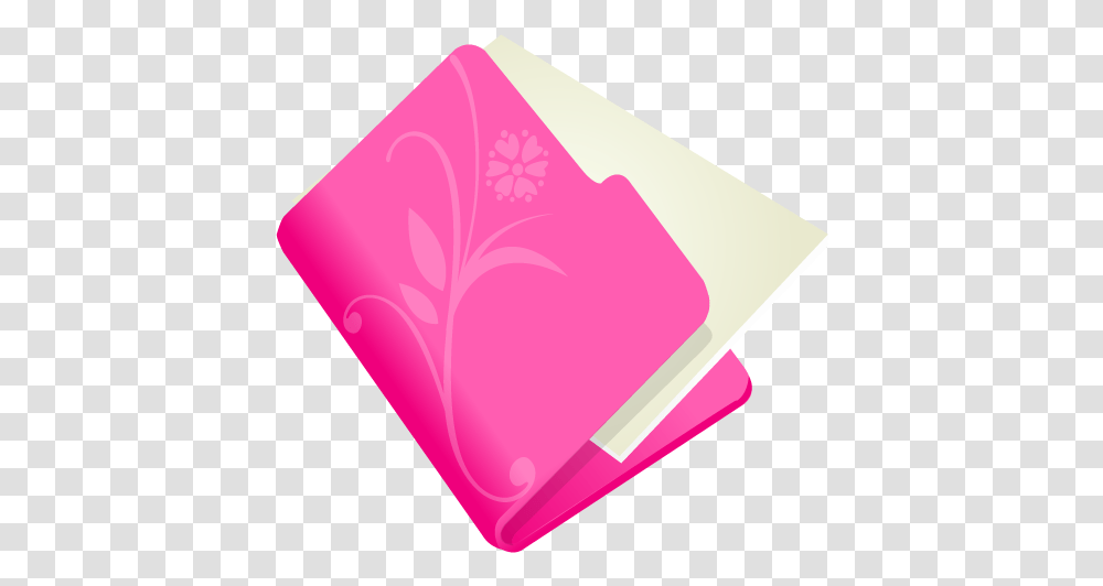 Folder Flower Pink Icon Flowered Iconset Dapino Icon Image Pink, Text, Rubber Eraser, Diary, File Folder Transparent Png