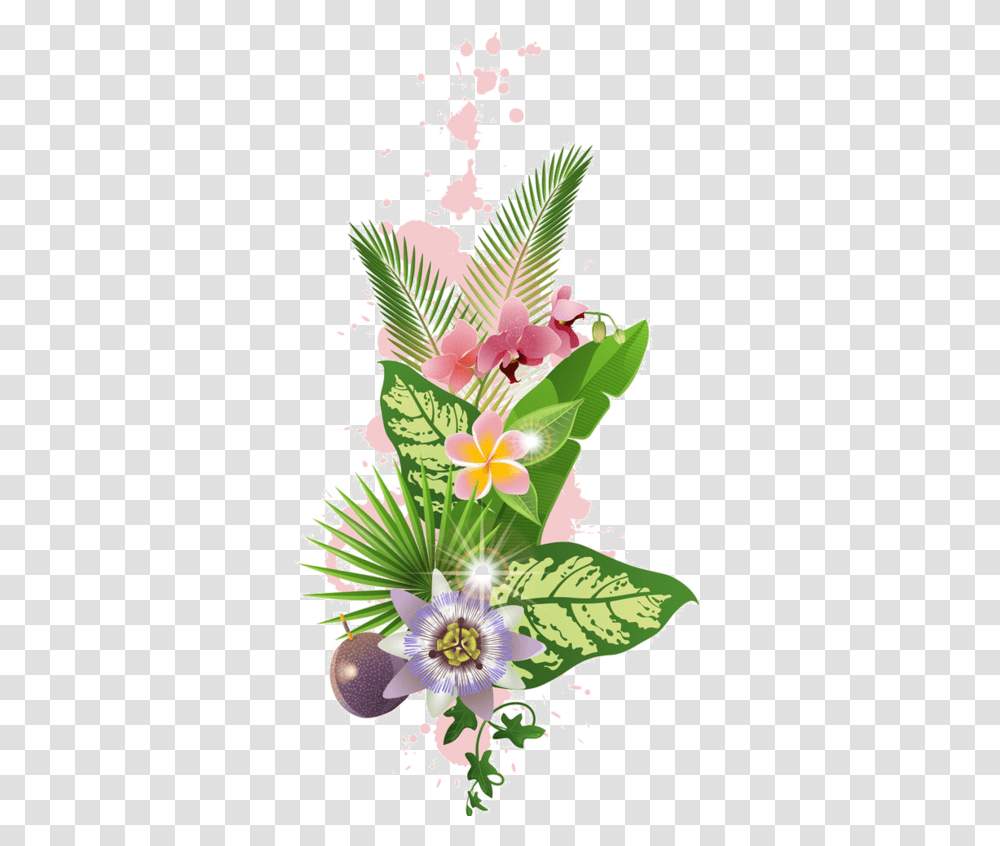 Folhas E Flores Tropicais, Floral Design, Pattern Transparent Png