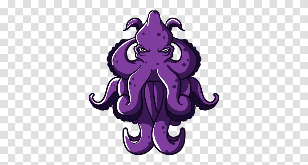 Folklore Creature Kraken Standing Icon Common Octopus, Animal, Purple, Mammal, Wildlife Transparent Png