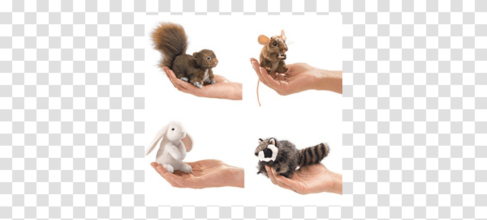 Folkmanis Mini Woodland Animal Set Finger Puppets Field Mouse, Person, Human, Mammal, Cat Transparent Png