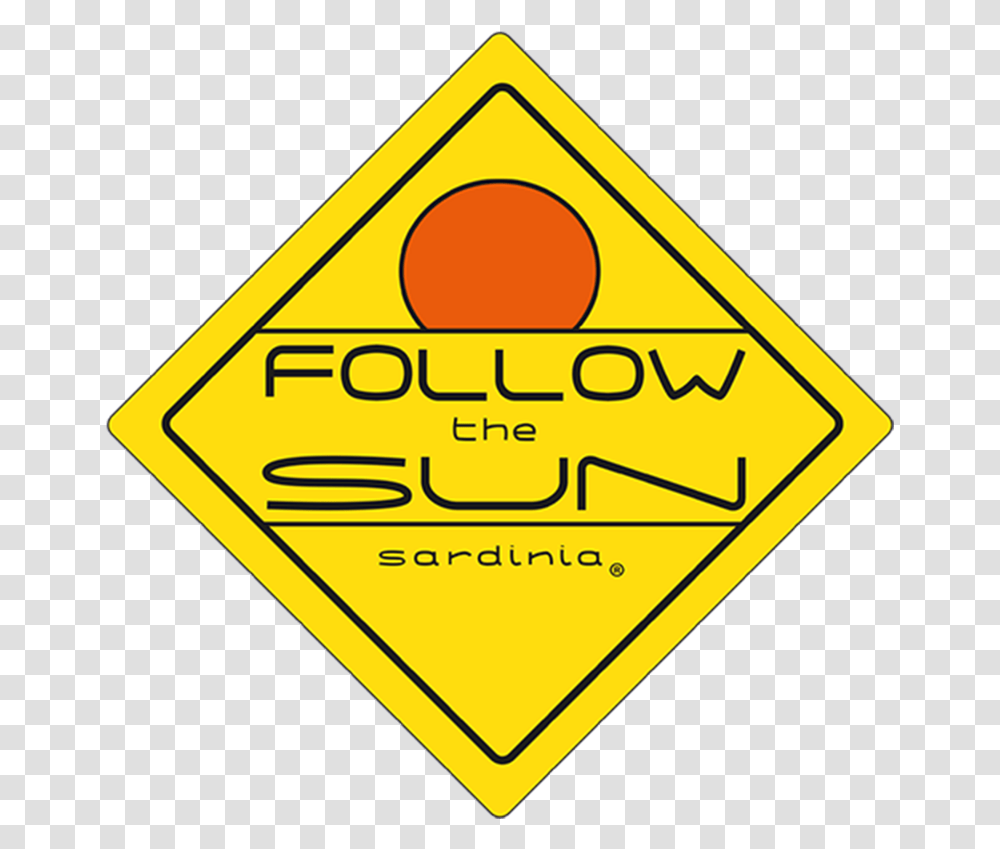 Follow The Sun Sardinia Traffic Sign, Symbol, Road Sign, Triangle Transparent Png
