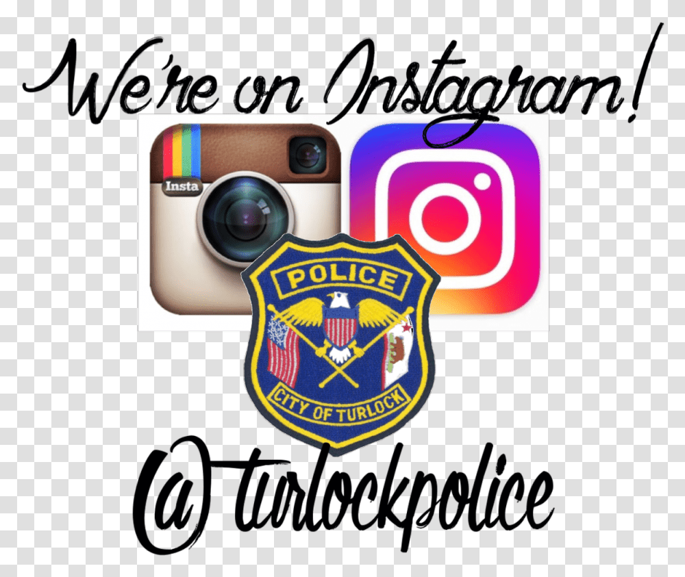 Follow Us Turlock Police Dept Instagram Instagram Icon, Camera, Electronics, Logo, Symbol Transparent Png