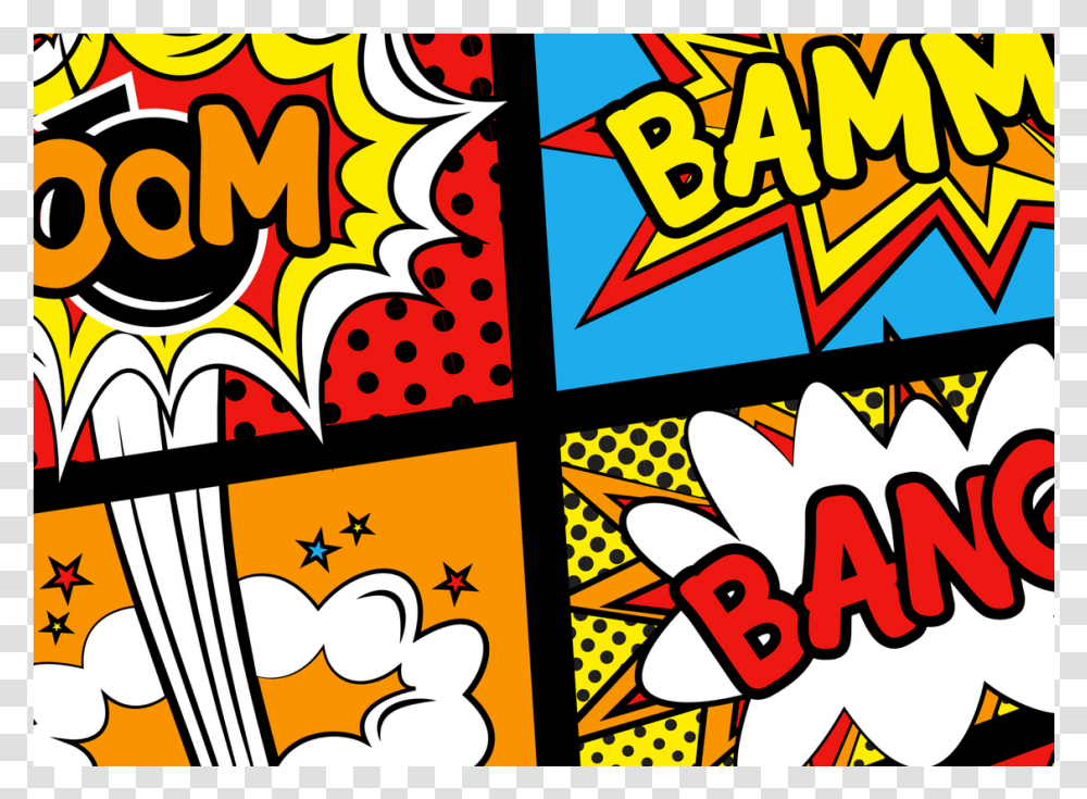 Fondo De Explosiones Comic, Label, Pac Man, Sticker Transparent Png