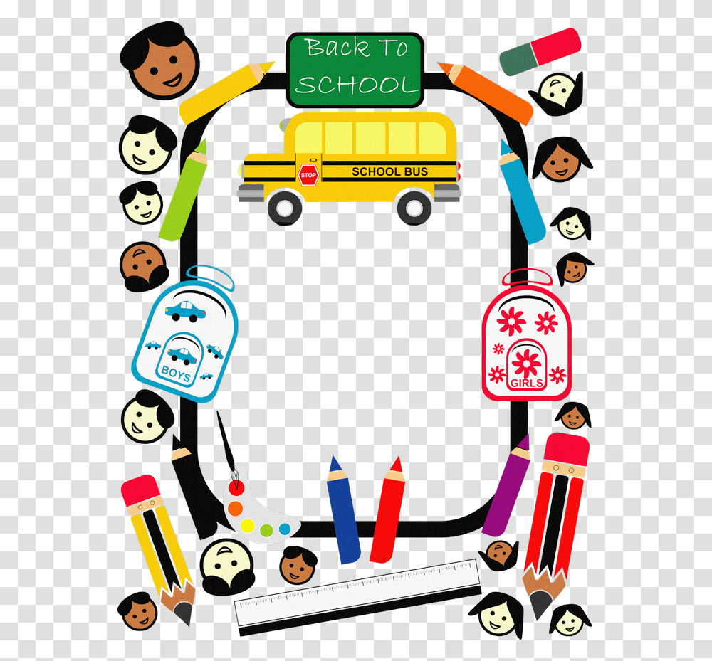 Fondos School Back To School Welcome Back To School, Bus, Vehicle, Transportation, Bird Transparent Png