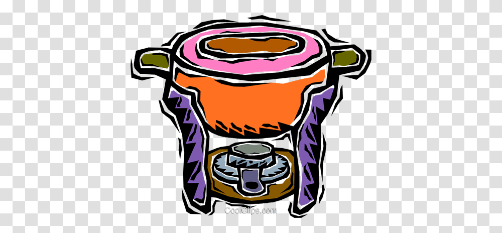 Fondue Pot Royalty Free Vector Clip Art Illustration, Appliance, Oven Transparent Png