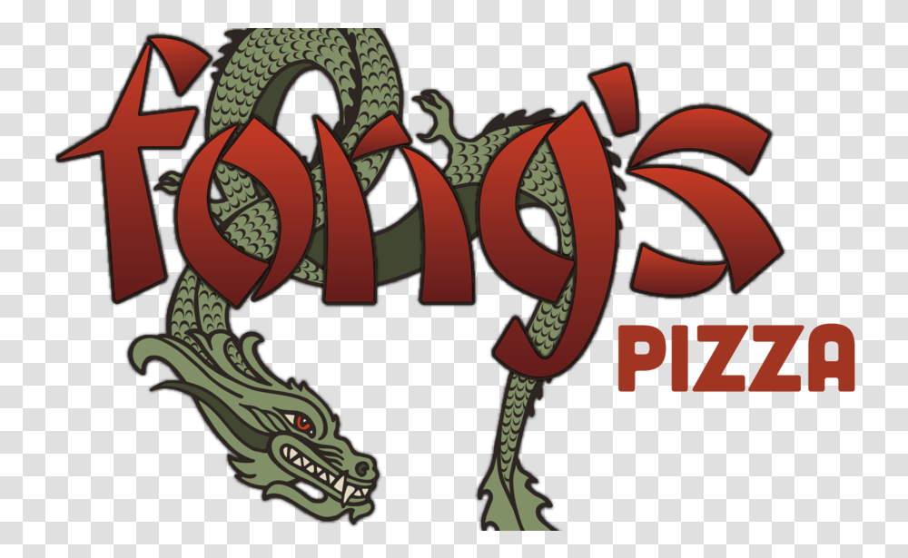 Fongs Pizza Coming To Cedar Rapids Pizza, Text, Alphabet, Dragon, Word Transparent Png