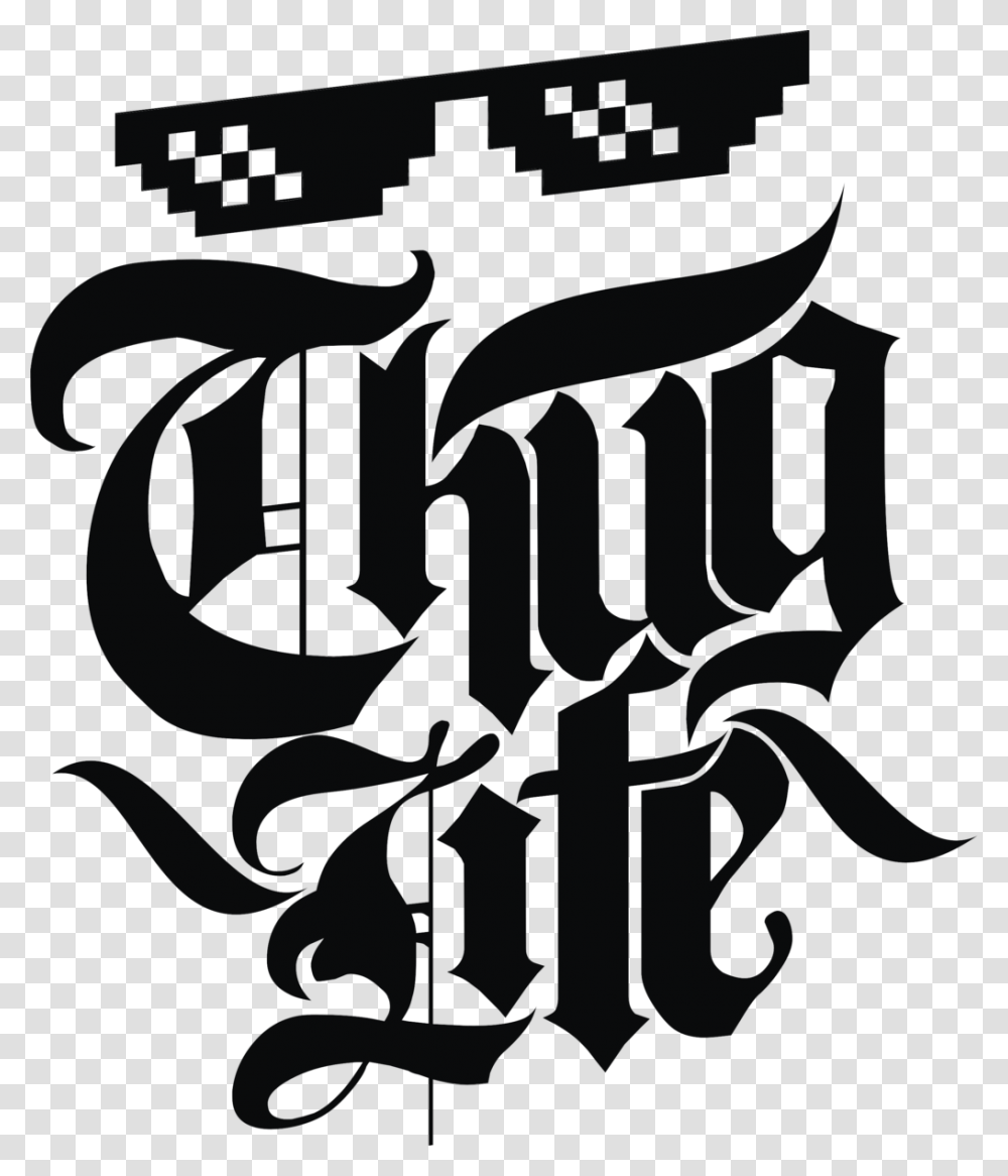 Fonts Drawing Thug Emblem Of Thug Life, Alphabet, Handwriting, Label Transparent Png