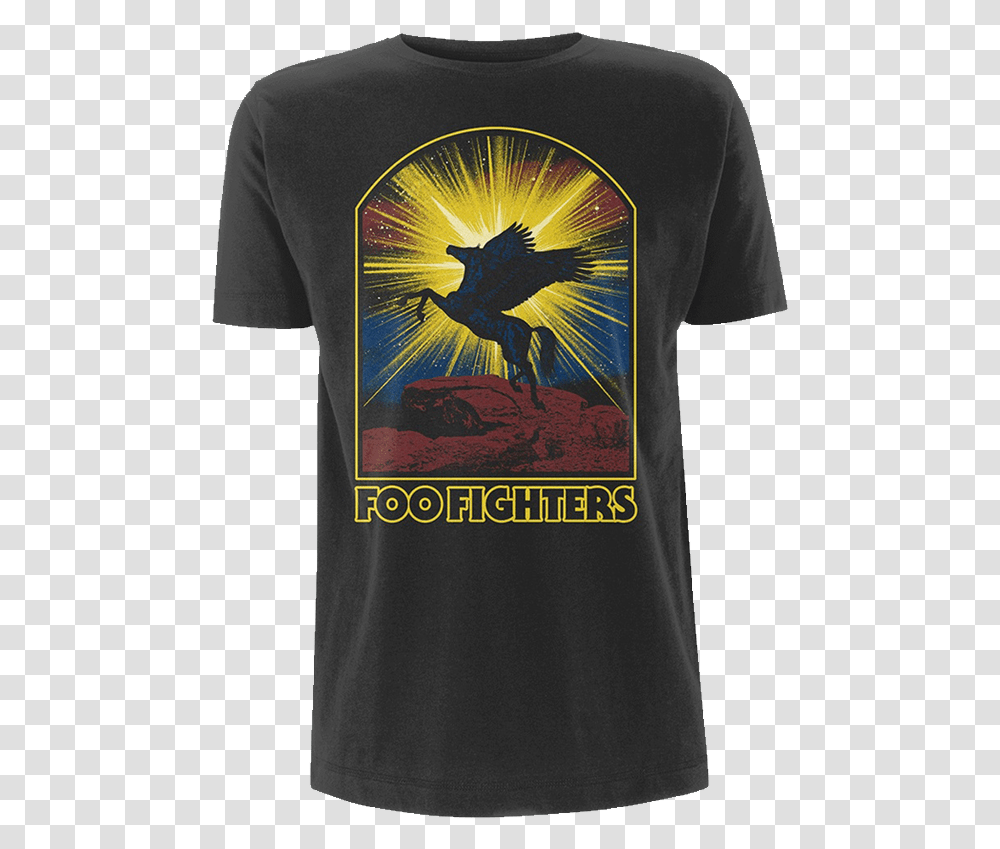 Foo Fighters Winged Horse T Shirt, Apparel, T-Shirt, Sleeve Transparent Png