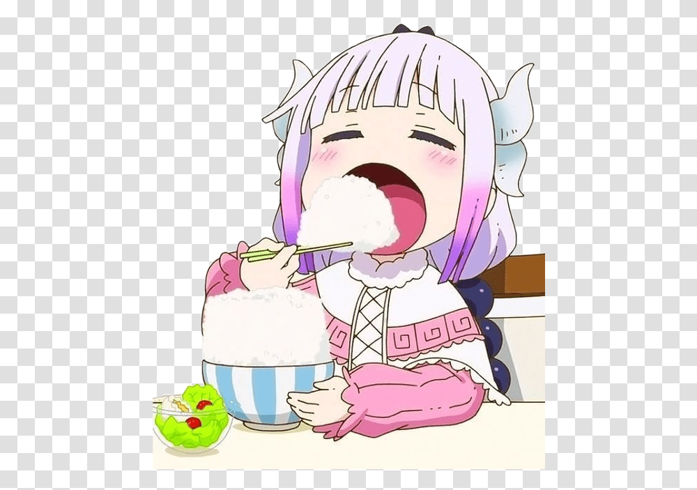 Food Anime Kannakamui Sticker Dragon Kanna Kamui Smile Kobayashi Dragon Maid, Sweets, Confectionery, Helmet, Clothing Transparent Png