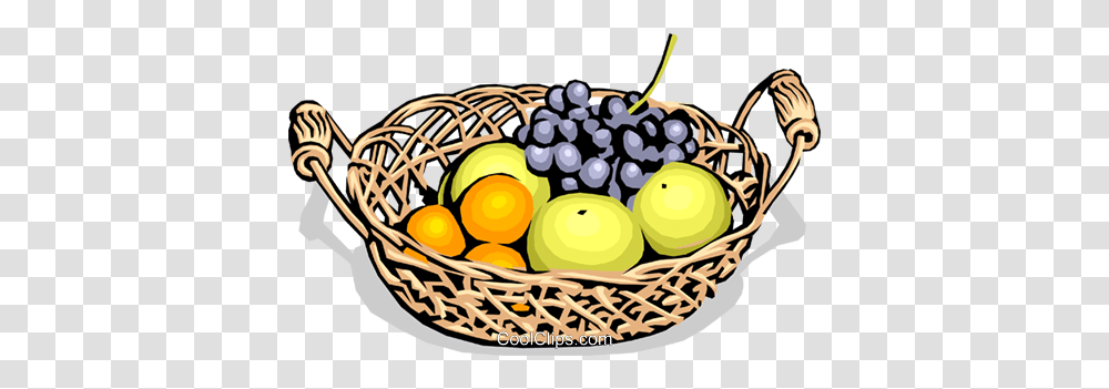 Food Basket Of Fresh Fruit Royalty Free Vector Clip Art, Plant, Grapes, Meal Transparent Png