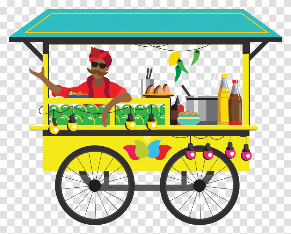 Food Cart Indian Street Food Cart, Wheel, Bicycle, Vehicle, Transportation Transparent Png