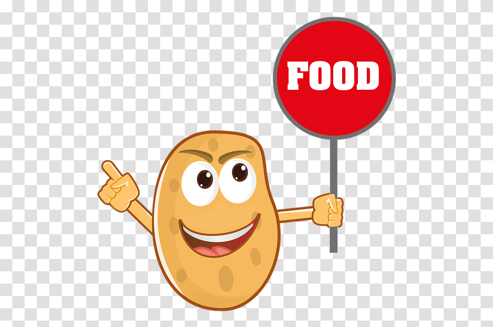 Food Cartoon Mascot Potato Character Smiling Potato Clipart, Sign Transparent Png