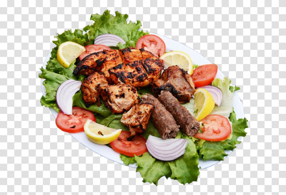Food Chicken And Lamb Kebab Meat, Lunch, Meal, Dish, Platter Transparent Png
