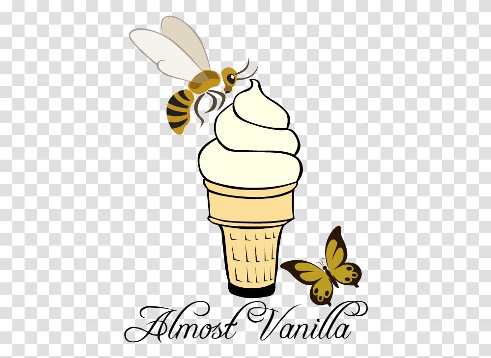 Food Clipart Ice Cream Cones Honey Bee Ice Cream Cone Clip Art, Insect, Invertebrate, Animal, Dessert Transparent Png