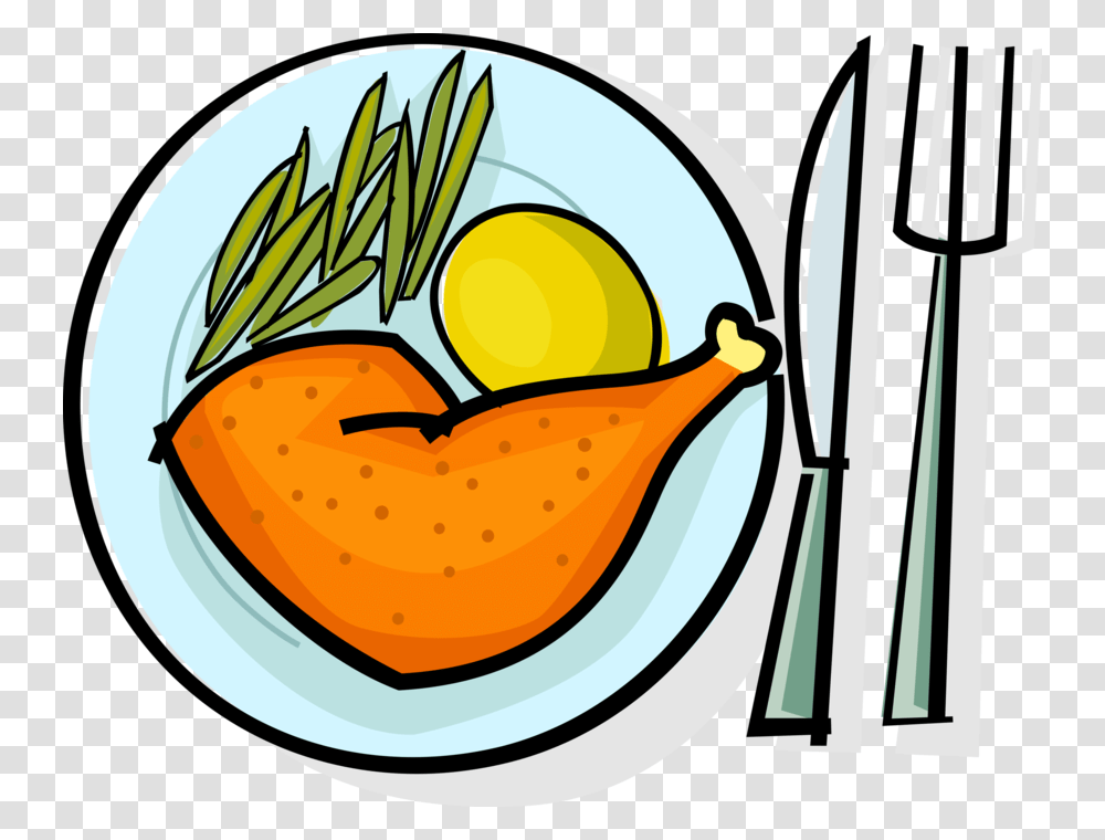 Food Clipart Roast Chicken Chicken As Food Plate With Chicken Clip, Plant, Fruit, Vegetable, Meal Transparent Png