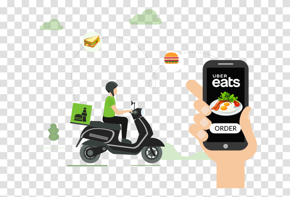 Food Delivery Apps Like Uber Eats Food Delivery Uber Eats, Person, Human, Juggling, Vehicle Transparent Png