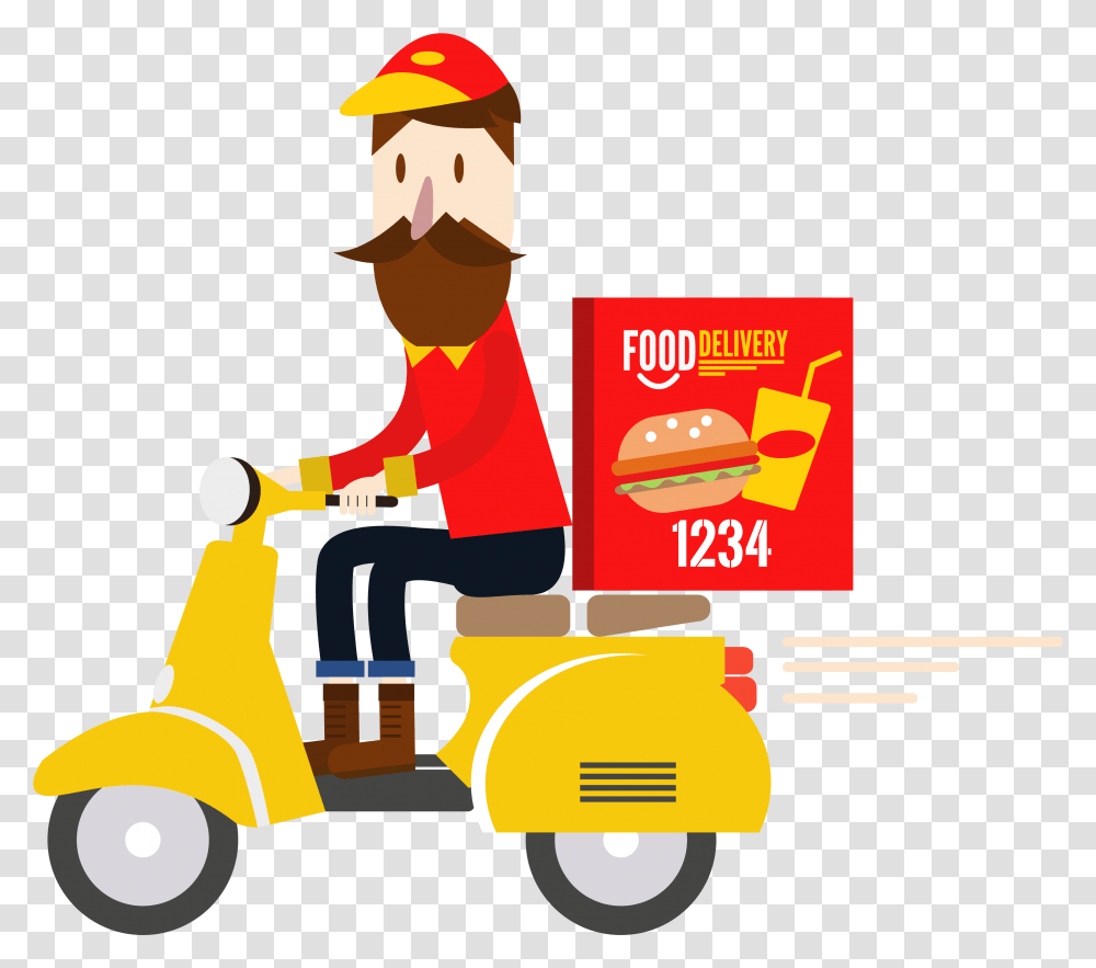Food Delivery Cartoon, Vehicle, Transportation, Lawn Mower, Tool Transparent Png