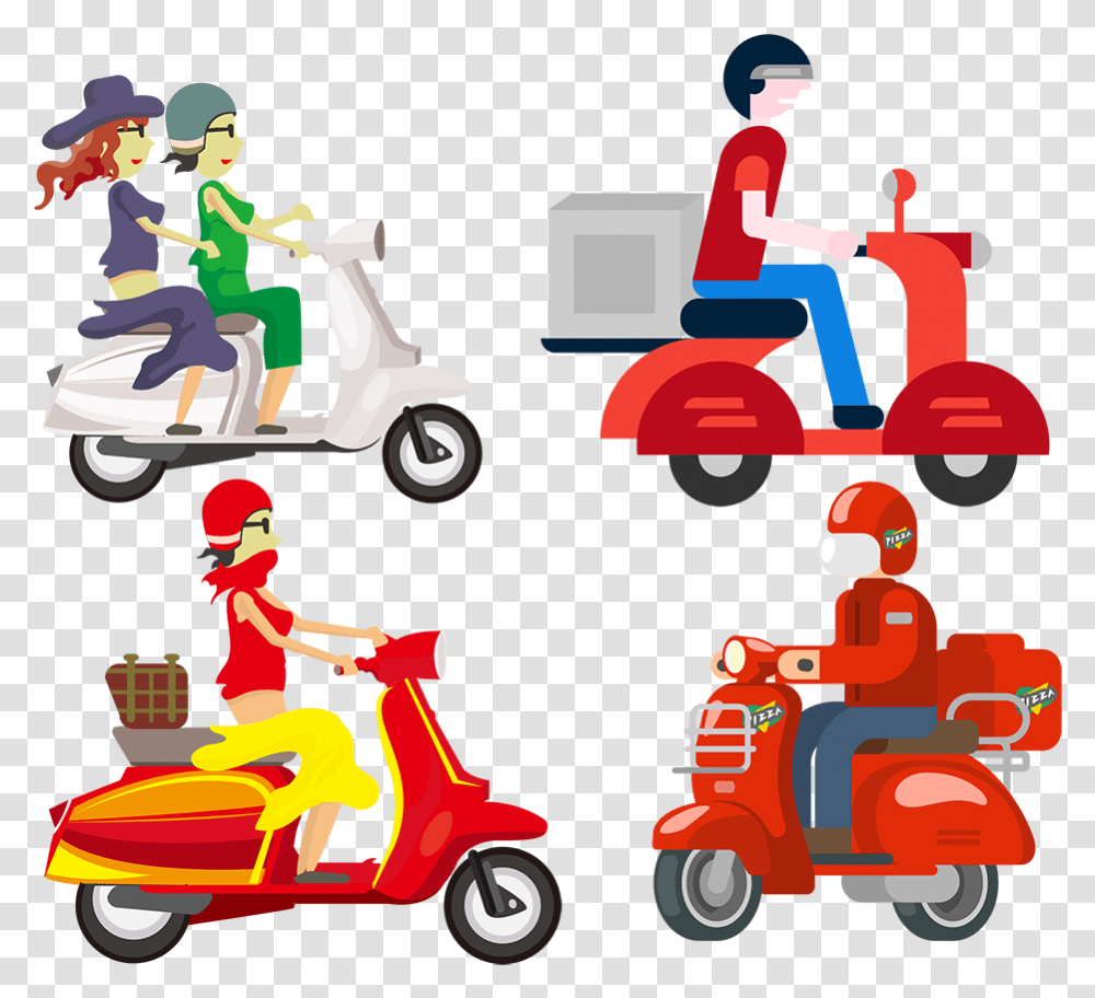 Food Delivery Food Delivery Vector, Scooter, Vehicle, Transportation, Person Transparent Png