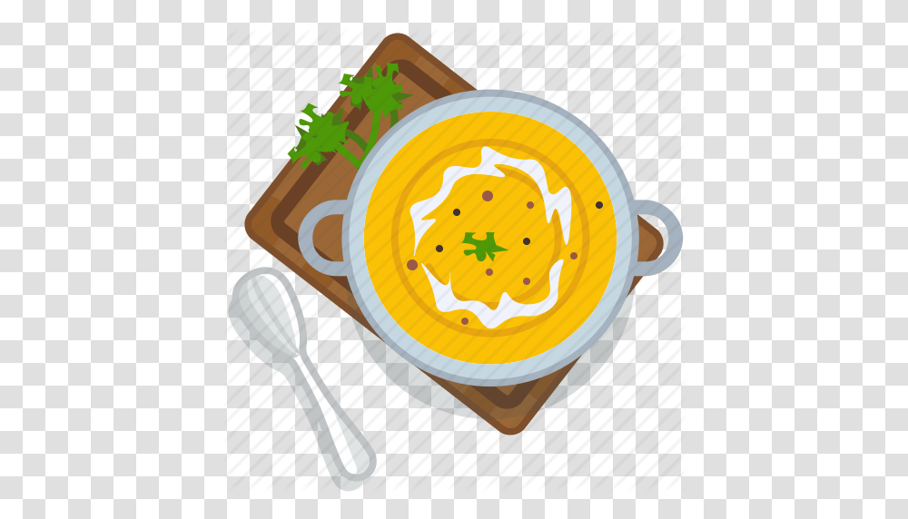 Food Gastronomy Meal Plate Pumpkin Restaurant Soup Icon, Bowl, Plant, Cutlery, Spoon Transparent Png
