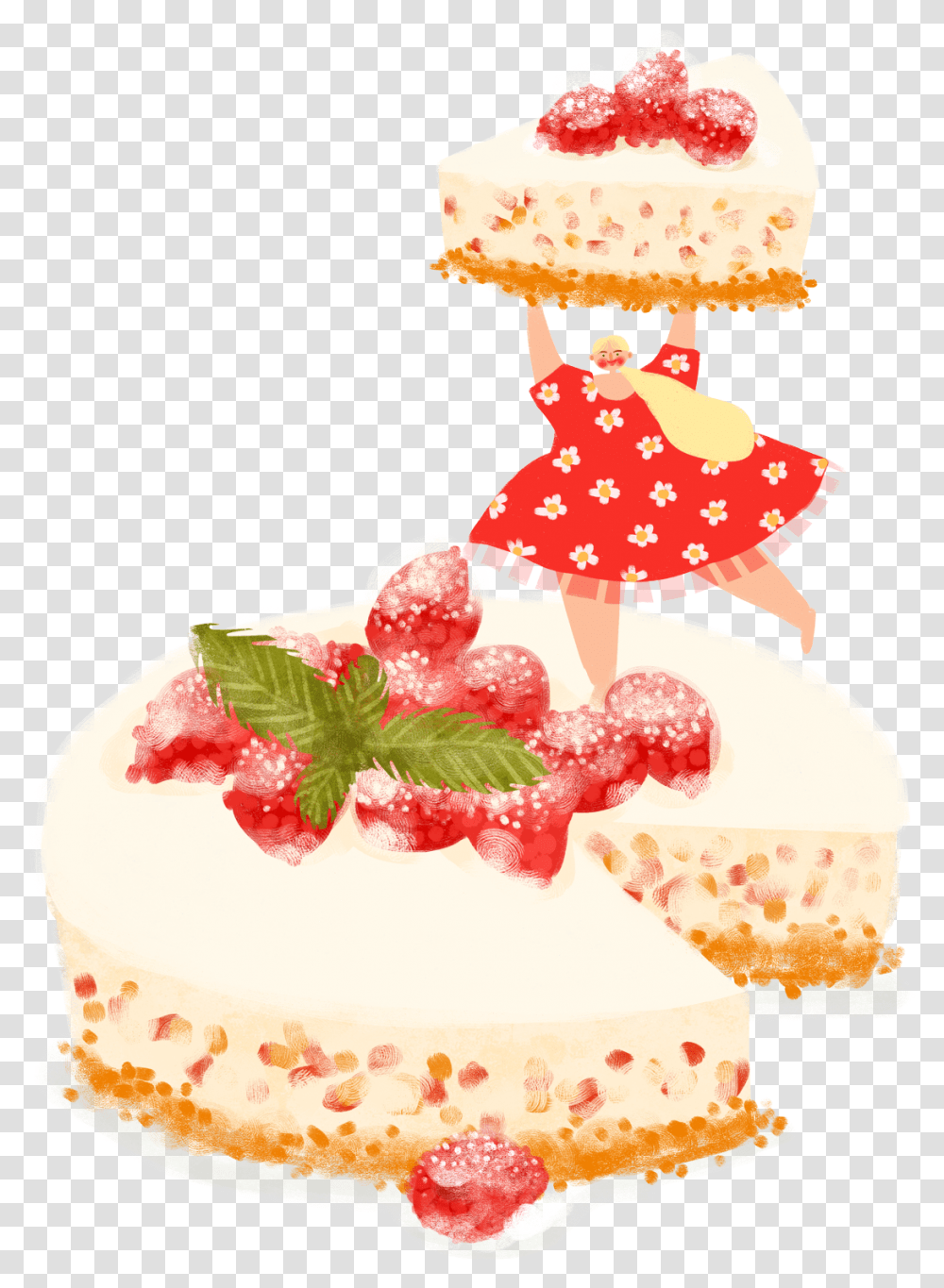 Food Illustration Dessert Pastries Cheesecake, Cream, Creme, Birthday Cake, Icing Transparent Png